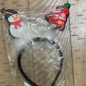 Festive Snowman and Christmas Tree Kids Headband